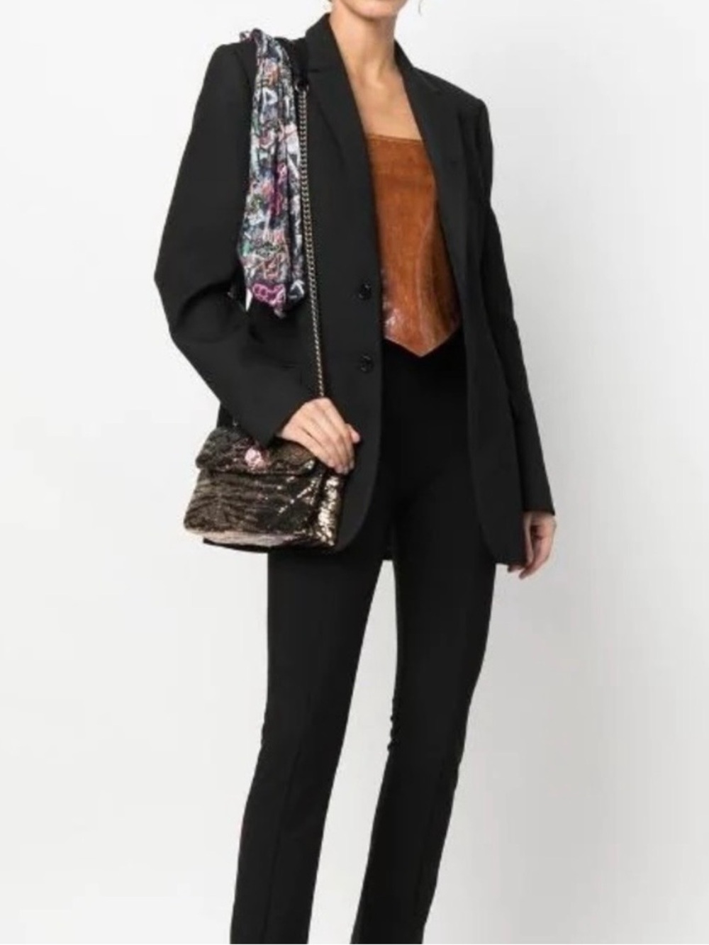 Kurt Geiger Metallic Bronze Crossbody Bag with Chain Strap